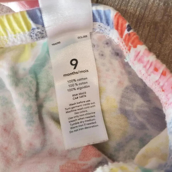 Carter's 9M Baby Girl 100% Cotton Floral Matching Dress and Bloomer Outfit - Picture 5 of 12